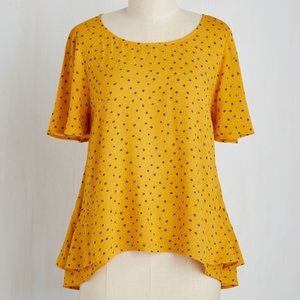 New ModCloth Flutter Sleeve Short Sleeve Blouse XS
